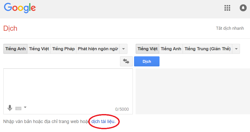 Dịch tiếng Anh sang tiếng Việt trên file PDF sử dụng Google Translate
