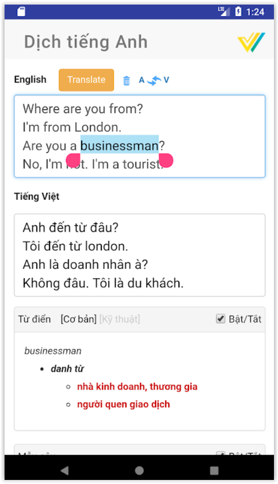 Translate English to Vietnamese - Dịch tiếng Anh sang tiếng Việt online
